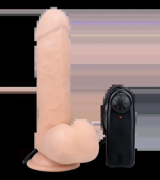 18 cm langer Dildo-Vibrator mit Saugfuß