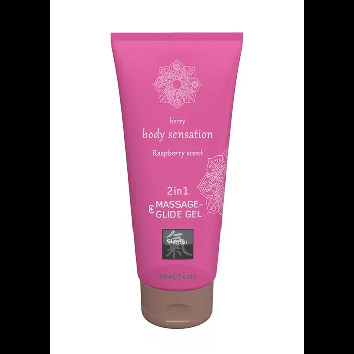2 in 1 Massage and Glide Gel – Raspberry – 7 fl oz / 200 ml