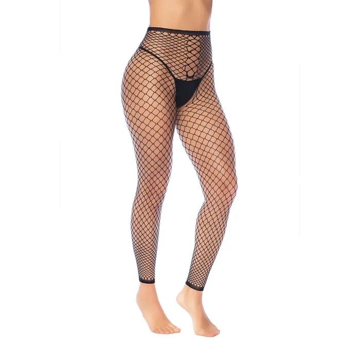 2-in-1-Netzteil Oberteil oder Strumpfhose ohne Fuß – Einheitsgröße – Schwarz