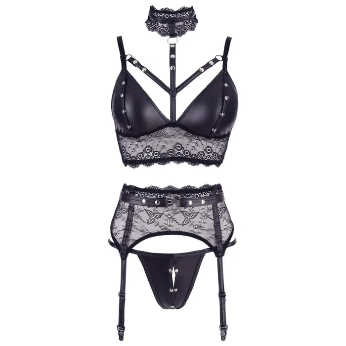 3-piece suspender set with handcuffs