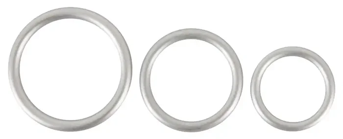 3er-Set Cockringe Silikon Thin Ring Grau
