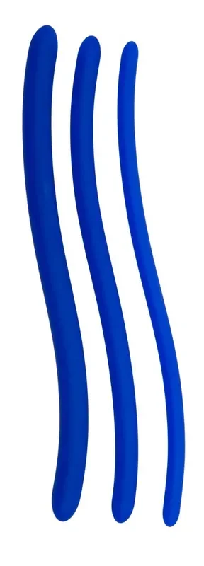 3er-Set Harnröhrenstäbe aus Silikon Blau 16cm – Durchmesser 7-12mm
