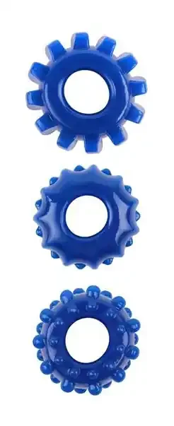 3er-Set Soft-Cockrings Gear Up Blau