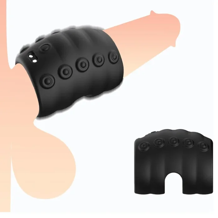 60°-Weichperlen Penishülle Penistrainer Cockring mit 10 Vibrationsmodi