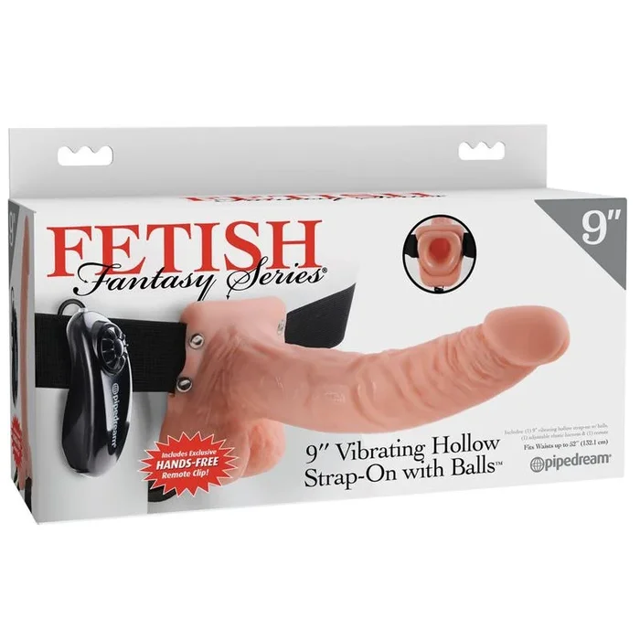 9 “ Vibrating Hollow Strap-on with Balls