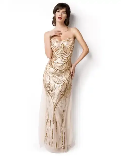 Abendkleid beige/gold