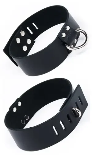 Abschließbares Leder Halsband mit D-Ring