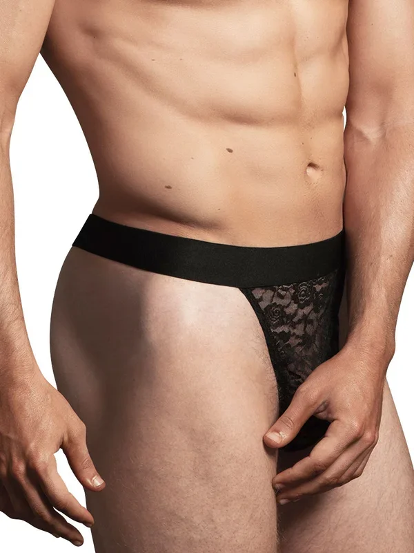 Allure Luca Lace: Spitzen-String, schwarz