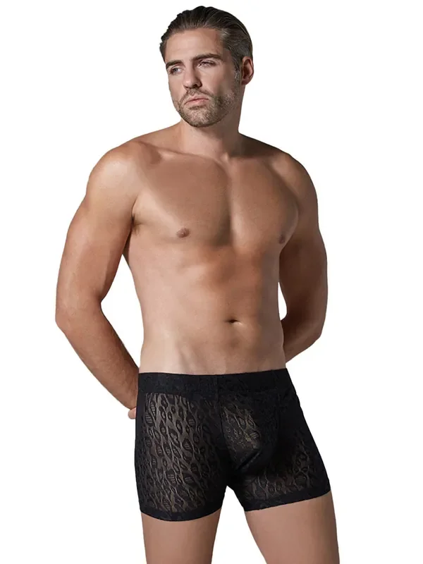 Allure Luca Leopard Boxer, schwarz