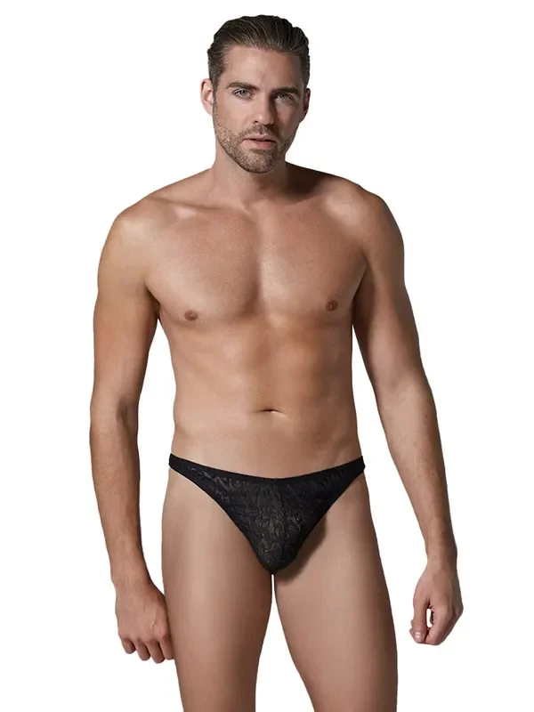 Allure Luca Leopard String, schwarz