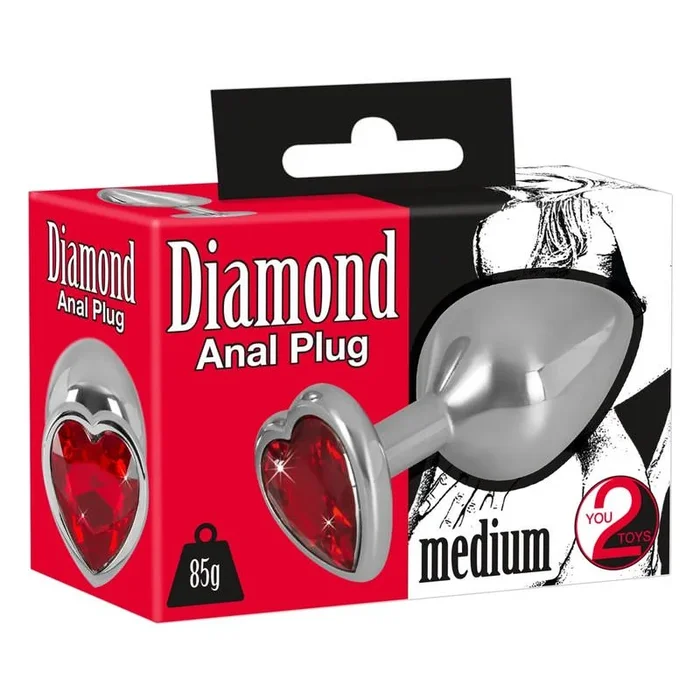 Aluminium-Analplug mit Schmuckstein