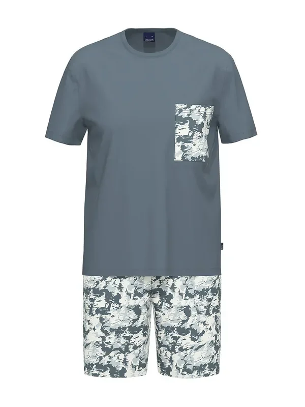 Ammann Nightwear Pyjama kurz, blue grey