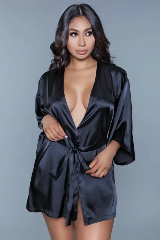 Amora Kimono mit Herz – Schwarz
