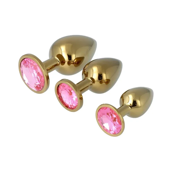 Anal plug Pick&Love Nº 32 Golden 3 Pieces (8,3 cm) (9,5 cm) (7,6 cm)