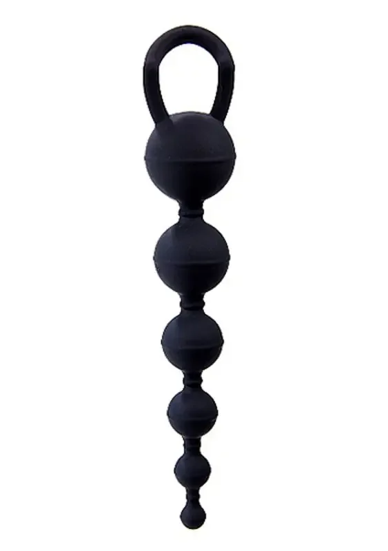 Analkette mit 6 Kugeln in Schwarz
