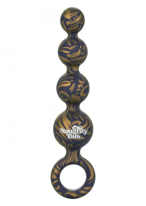 Analkette mit Griff schwarz-gold
