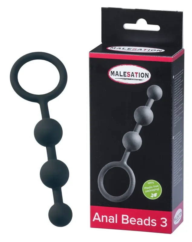 Analkette mit Rückzugsschlaufe in Schwarz
