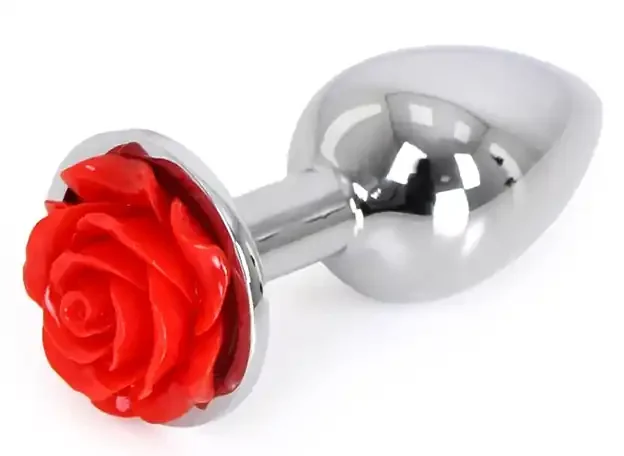 Analoger Juwelenstecker Alu mit Rose 6 x 2,8 cm