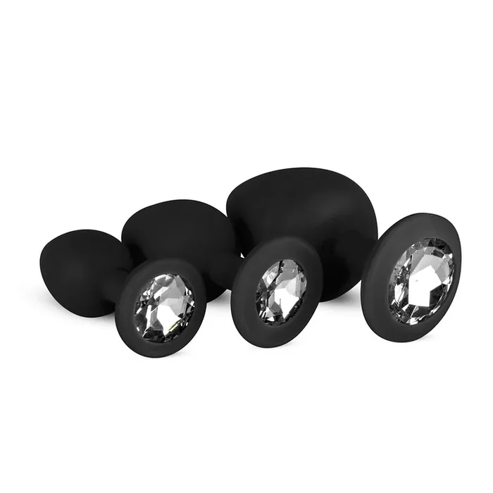 Analplug aus Silikon mit Diamant – Schwarz