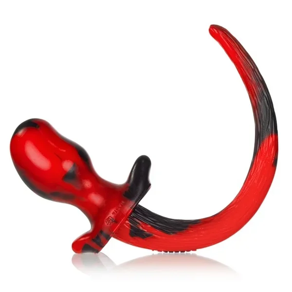 Analplug mit Hundeschweif – rot-schwarz
