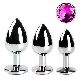 Analplug Set ‚Lila Juwel‘ Metall