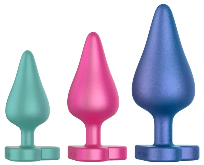 Analplug Set „Luster“ im Metallic-Look