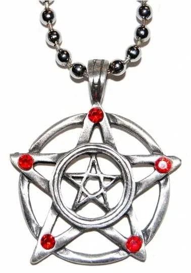 Anhänger – Pentagramm mit Steinchen