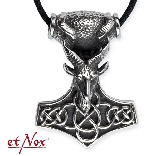 Anhänger Thors Hammer mit Tierkopf