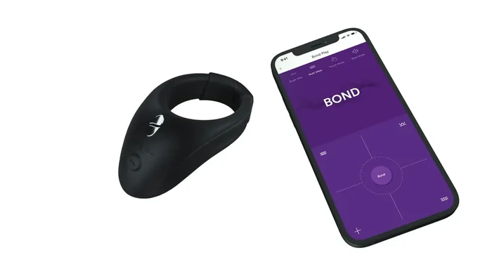 App-gesteuerter Bond Stimulationsring für Männer – Kohlenschwarz