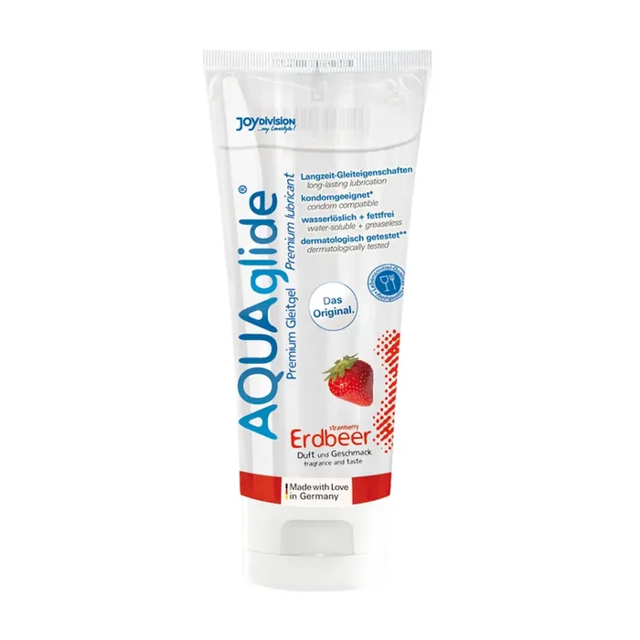 AQUAglide Neutral – Flavored Waterbased Lubricant – Strawberry – 3 fl oz / 100 ml