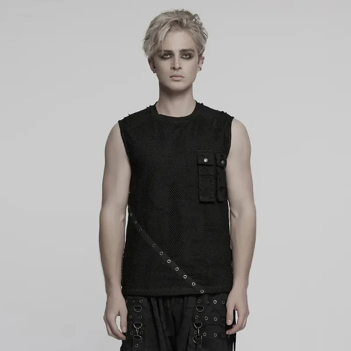 Ärmelloses Dark Punk Herren-Top