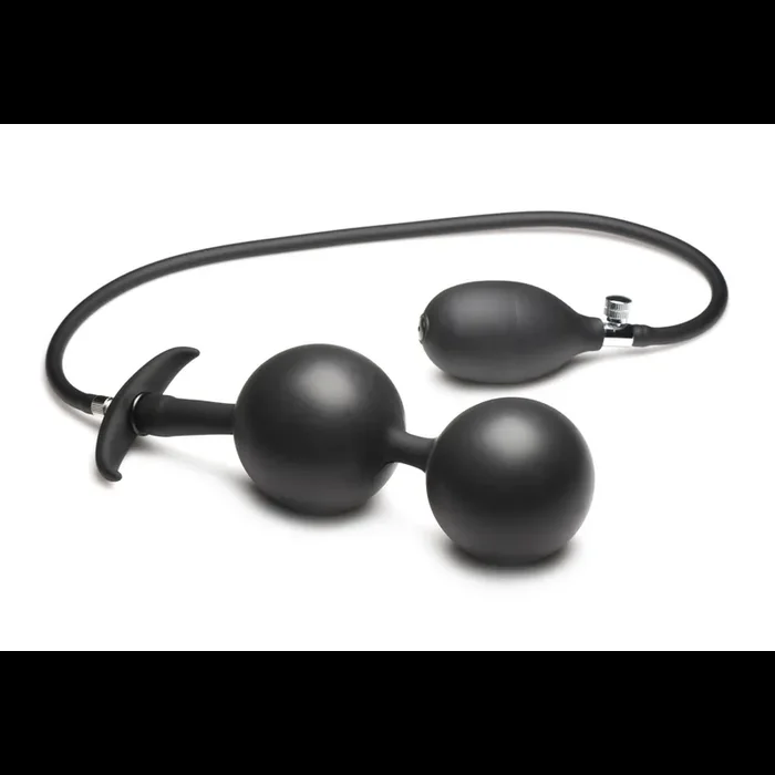 Ass Rattler – Weighted Inflatable Silicone Anal Plug – Black