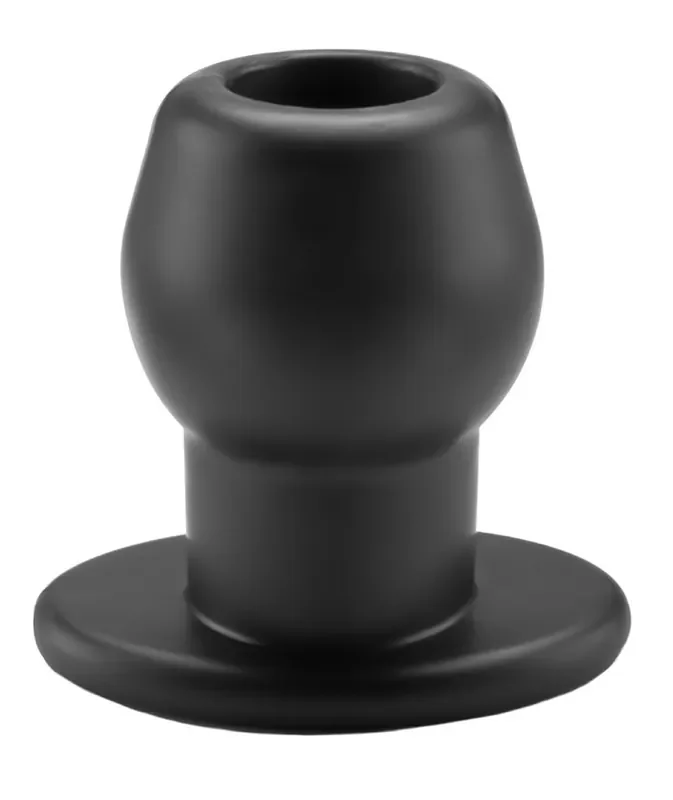 Ass Tunnel Plug Silikon Schwarz Extra Large 9 x 7 cm