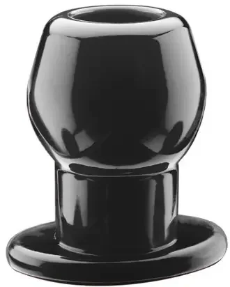 Ass Tunnel Plug Silikon Schwarz Large 7.6 x 6.2 cm