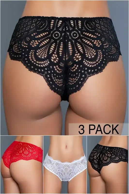 Astrid 3er-Pack Spitzenhöschen