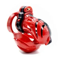 Atmungsaktiver Keuschheitskäfig (Farbe: Rot, Durchmesser: 40mm)