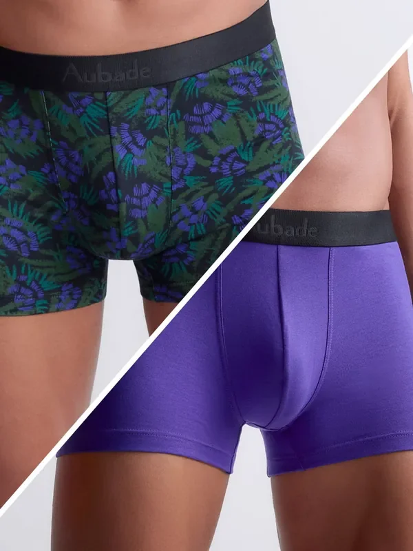 Aubade Flower Work Boxer 2er Pack, print/lila