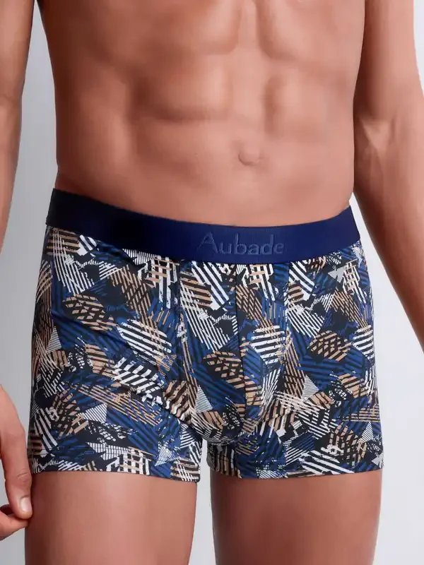 Aubade Psychedelik Stripes Gots Boxer, blau print