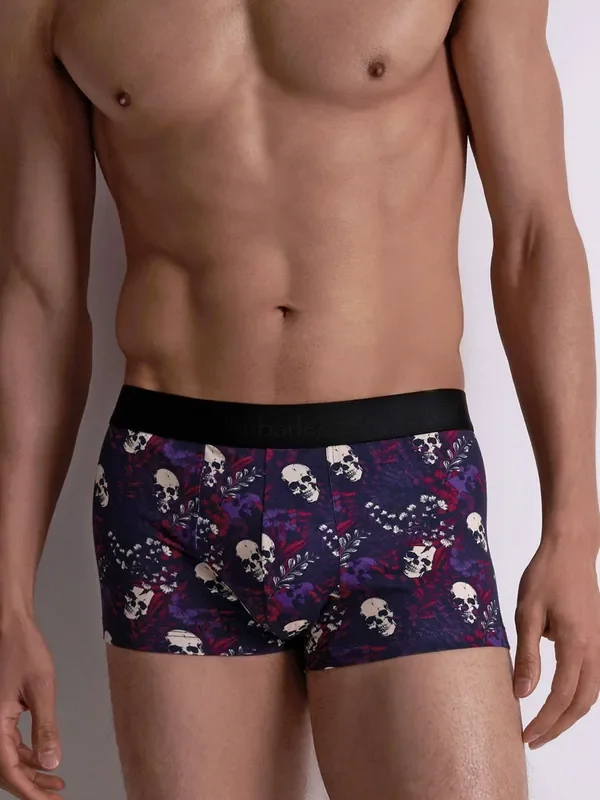 Aubade XB Men Flower Skull Pant, lila/weiß/rot