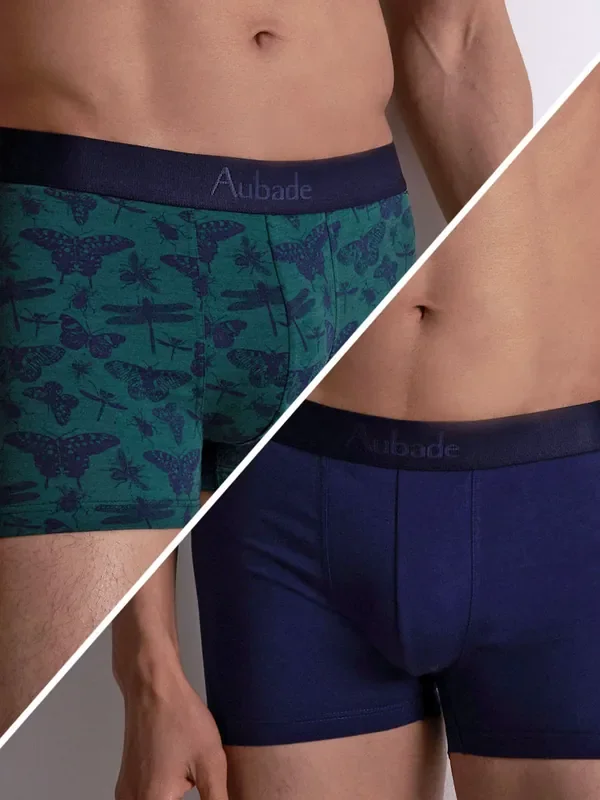 Aubade XB Men Libelulle Boxerpant 2er Pack, grün/blau