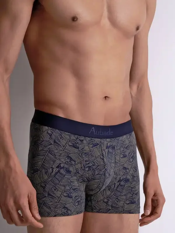 Aubade XB Men Marine Palm Boxerpant, marine/taupe