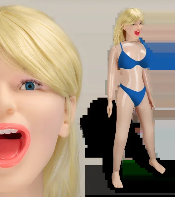 Aufblasbare Premium-Sexpuppe mit blonden Haaren und blauen Augen Piper