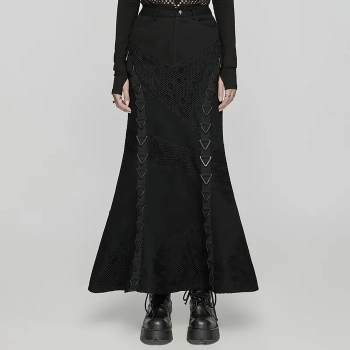 Ausgestellter Rock im Industrial Punk Style mit markanten Details