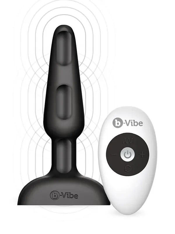 B-Vibe Trio Vibro-Plug mit Fernbedienung, schwarz