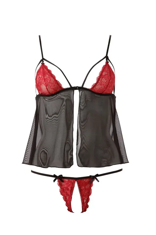Babydoll Set mit offenen Cups