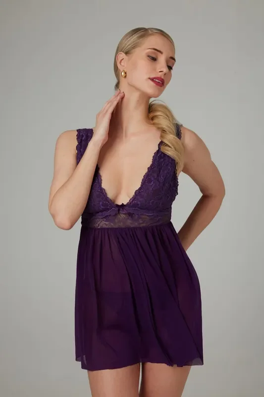 Babydoll + String Lieve – lila