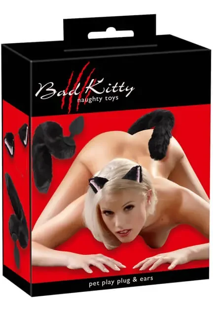 Bad Kitty Buttplug mit Katzenschwanz und Katzenohren im Set