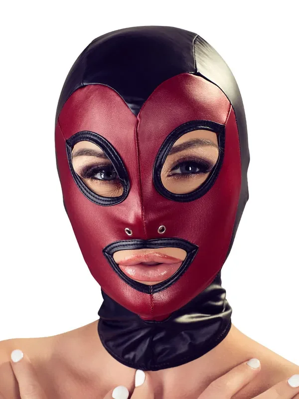 Bad Kitty Kopfmaske Mattlook, schwarz/rot
