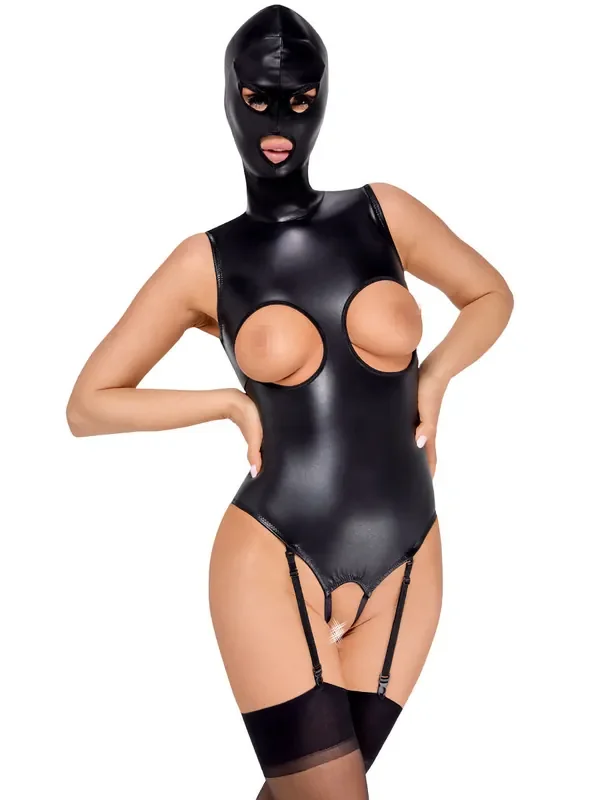 Bad Kitty Ouvert-Strapsbody, schwarz