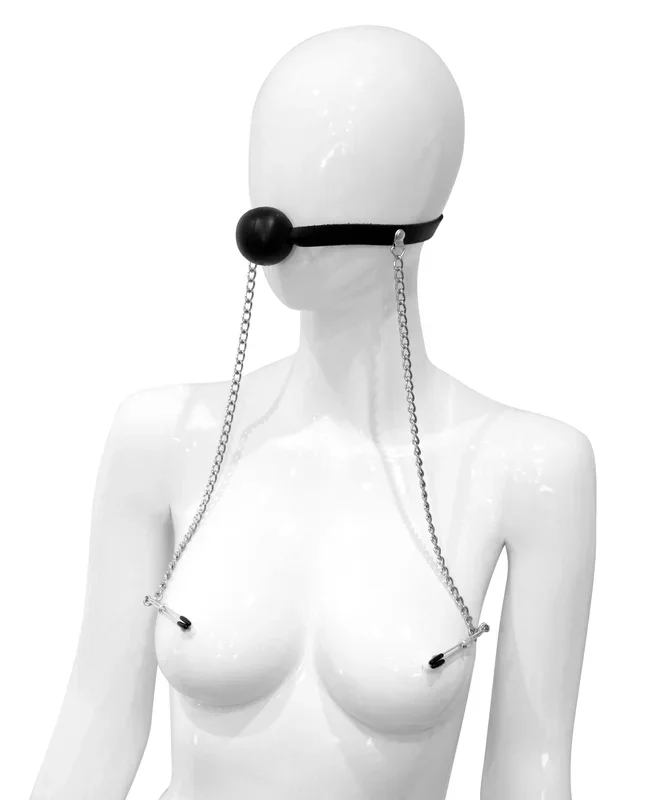 Ballknebel Extrem mit Nippelklemmen